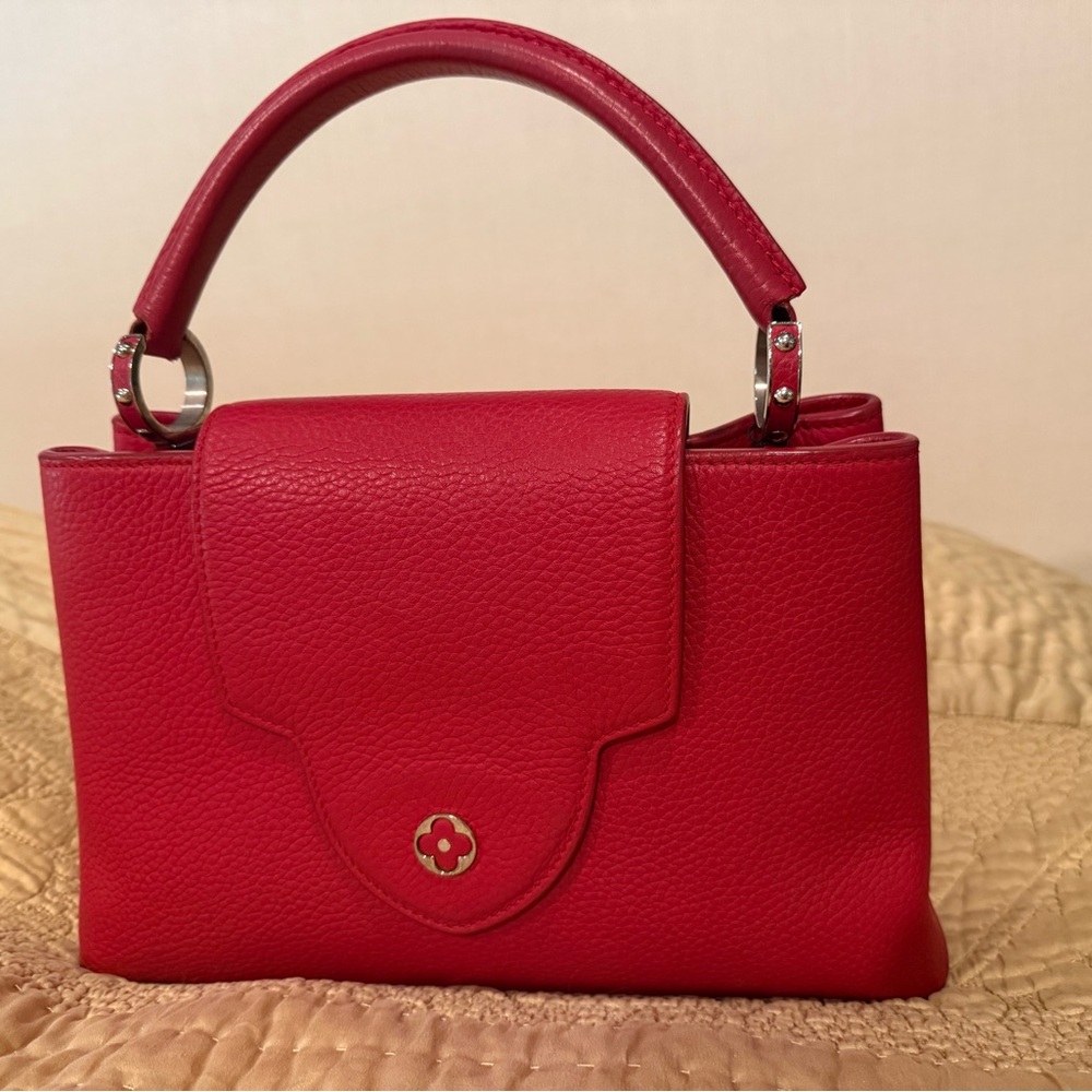 Louis Vuitton Taurillon Capucines Red Handbag